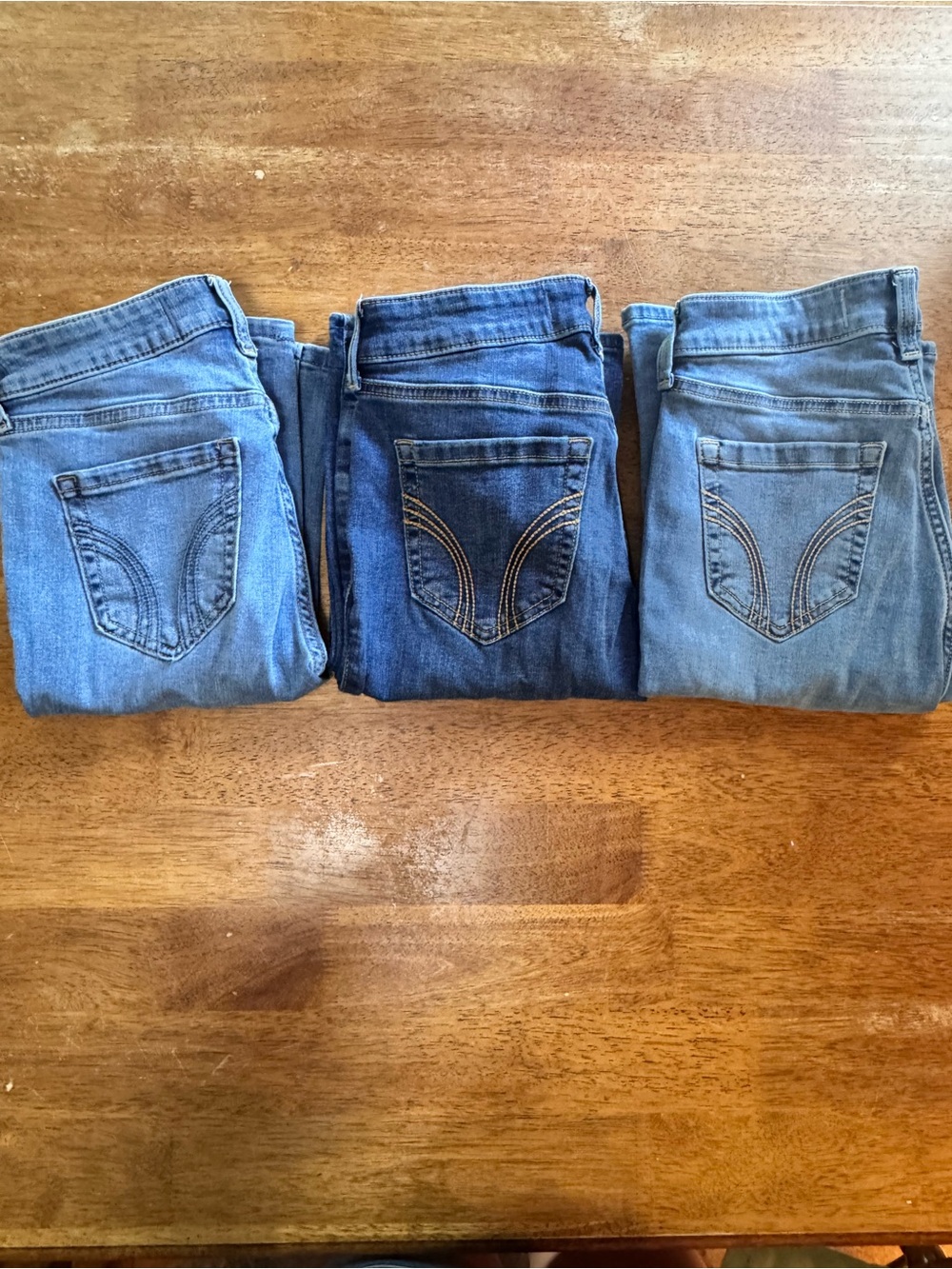 Hollister Women's Straight Leg Jeans - Light & Dark Blue Washes